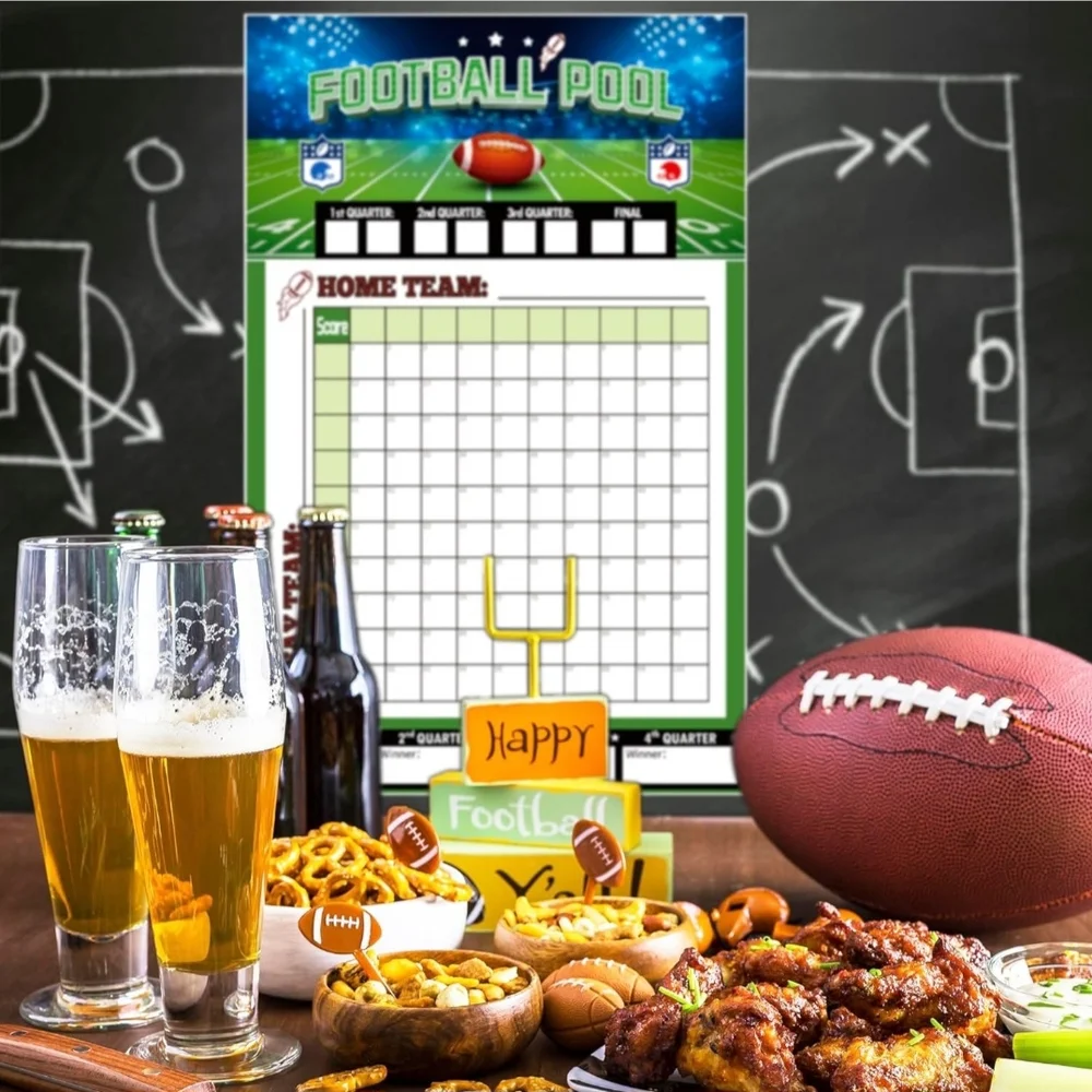Football Pool Game Sheets - Green and White